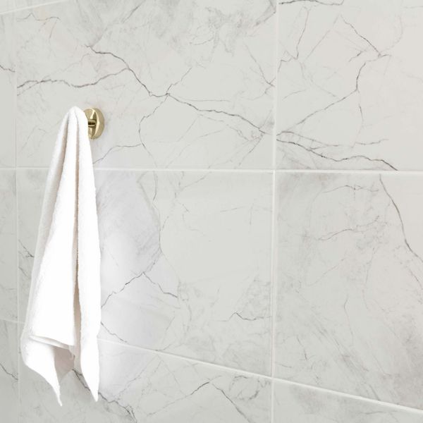 Riva White Gloss Marble Effect Wall Tile 600x300mm