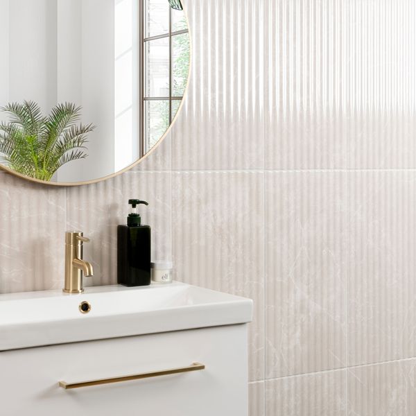 Imperial Warm White Gloss marble Effect Decor Wall Tile 600x300mm
