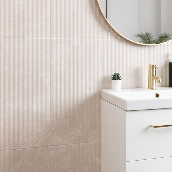 Imperial Warm White Gloss marble Effect Decor Wall Tile 600x300mm