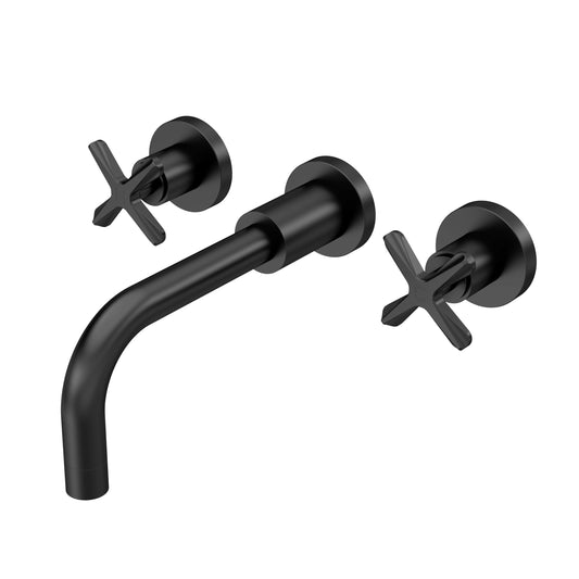 Aztec Wall Mounted Basin Mixer Tap Black Matt
