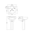 Melbourne 550mm 2TH Basin & Pedestal