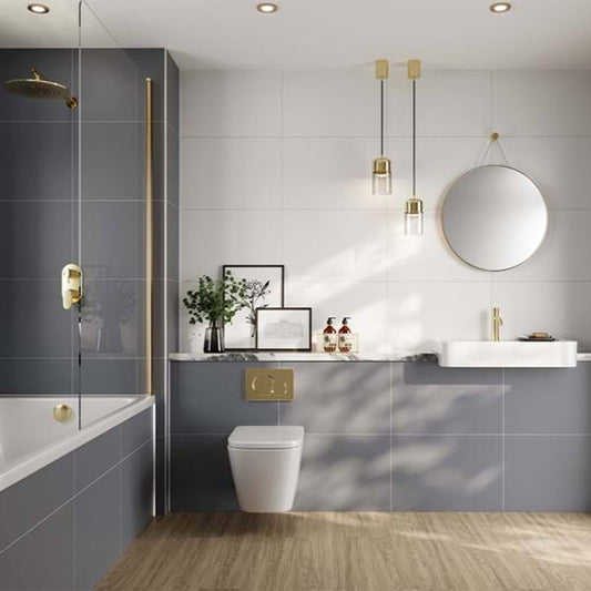 Multipanel Monument Grey Tile Effect Shower Panel