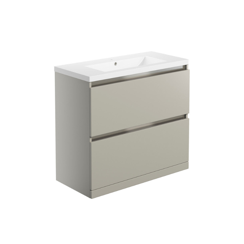 Dante 815mm 2 Drawer Floor Standing Basin Unit Inc. Basin - Latte