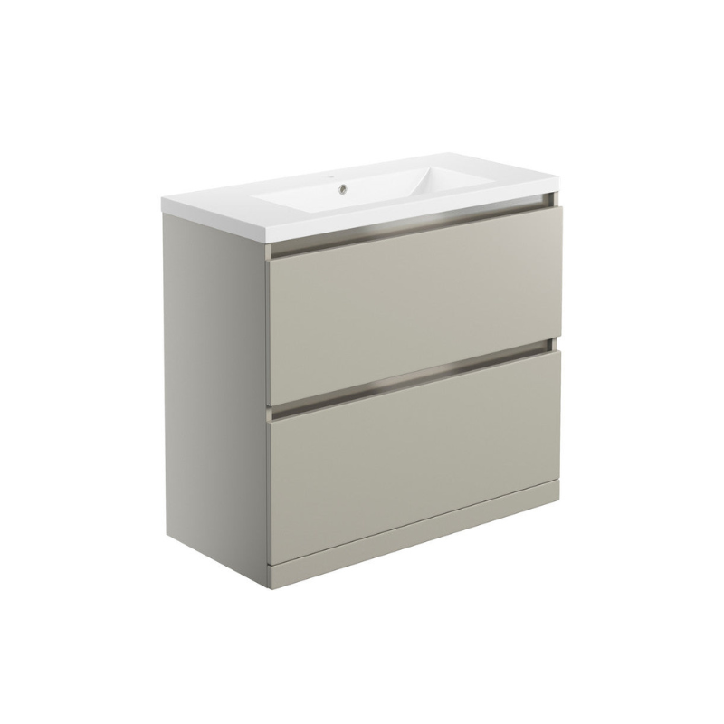dante 815mm 2 drawer floor standing basin unit inc basin latte, Alessio, Sink Vanity Unit, Basin Unit, 4