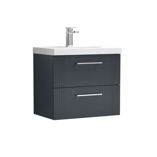 nuie 600mm wall hung 2 drawer vanity basin 1dpf1493a, Nuie, Wall Hung Vanity Unit, 1