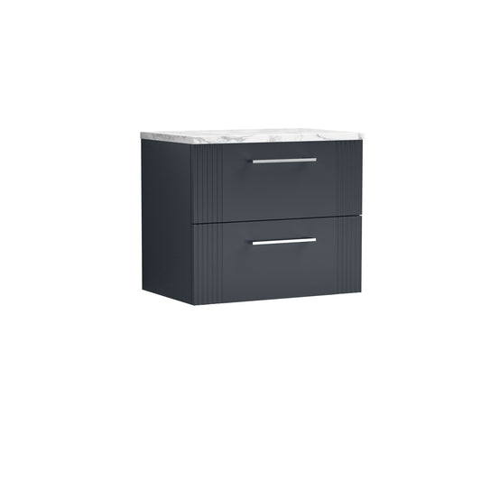 nuie 600 wall hung 2 drawer vanity laminate worktopdpf1493lcm, Nuie, Wall Hung Vanity Unit, 1