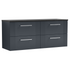 Nuie Deco Soft Black 1200 Wall Hung Double Vanity & Laminate Worktop Sparkling Black