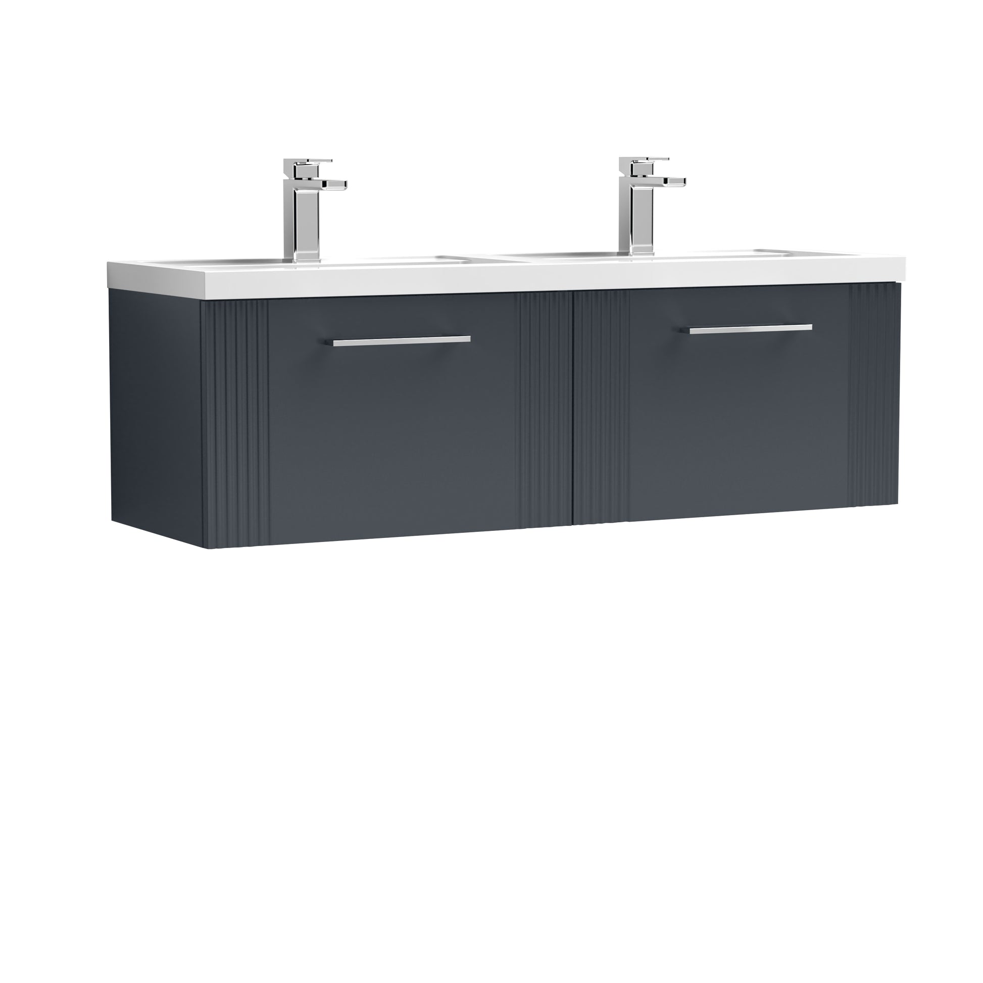 Nuie 1200mm Wall Hung 2 Drawer Vanity & Double Basin