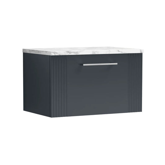 nuie 600 wall hung single drawer vanity laminate worktopdpf1494lcm, Nuie, Wall Hung Vanity Unit, 1