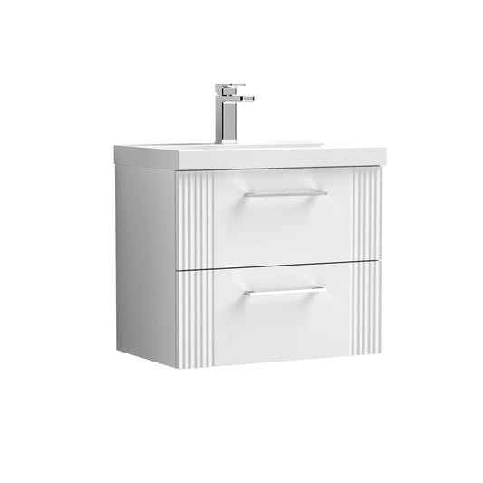 nuie 600mm wall hung 2 drawer vanity basin 1dpf193a, Nuie, Wall Hung Vanity Unit, 1