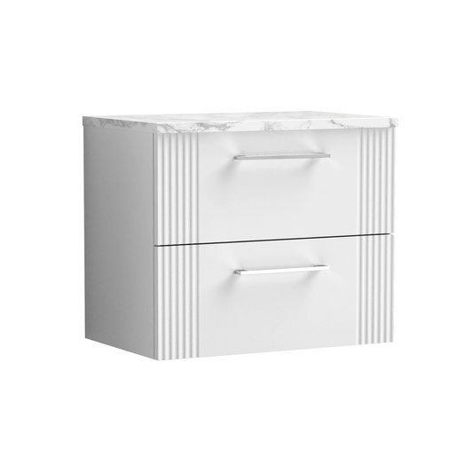 nuie 600 wall hung 2 drawer vanity laminate worktopdpf193lcm, Nuie, Wall Hung Vanity Unit, 1
