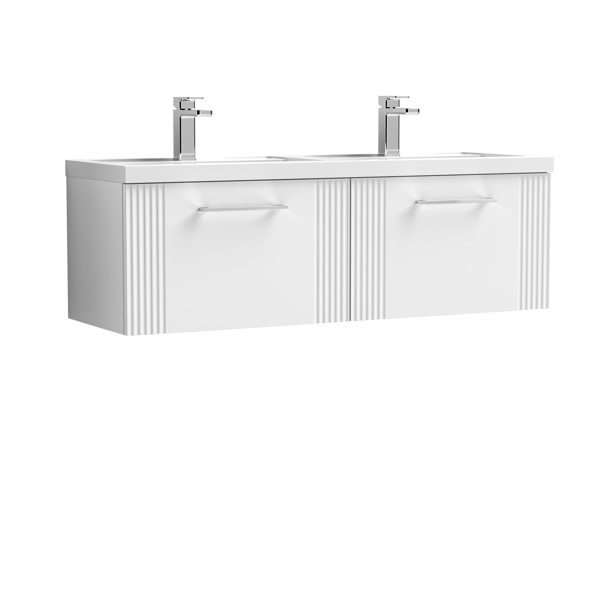 Nuie 1200mm Wall Hung 2 Drawer Vanity & Double Basin