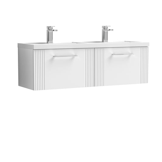 Nuie 1200mm Wall Hung 2 Drawer Vanity & Double Basin