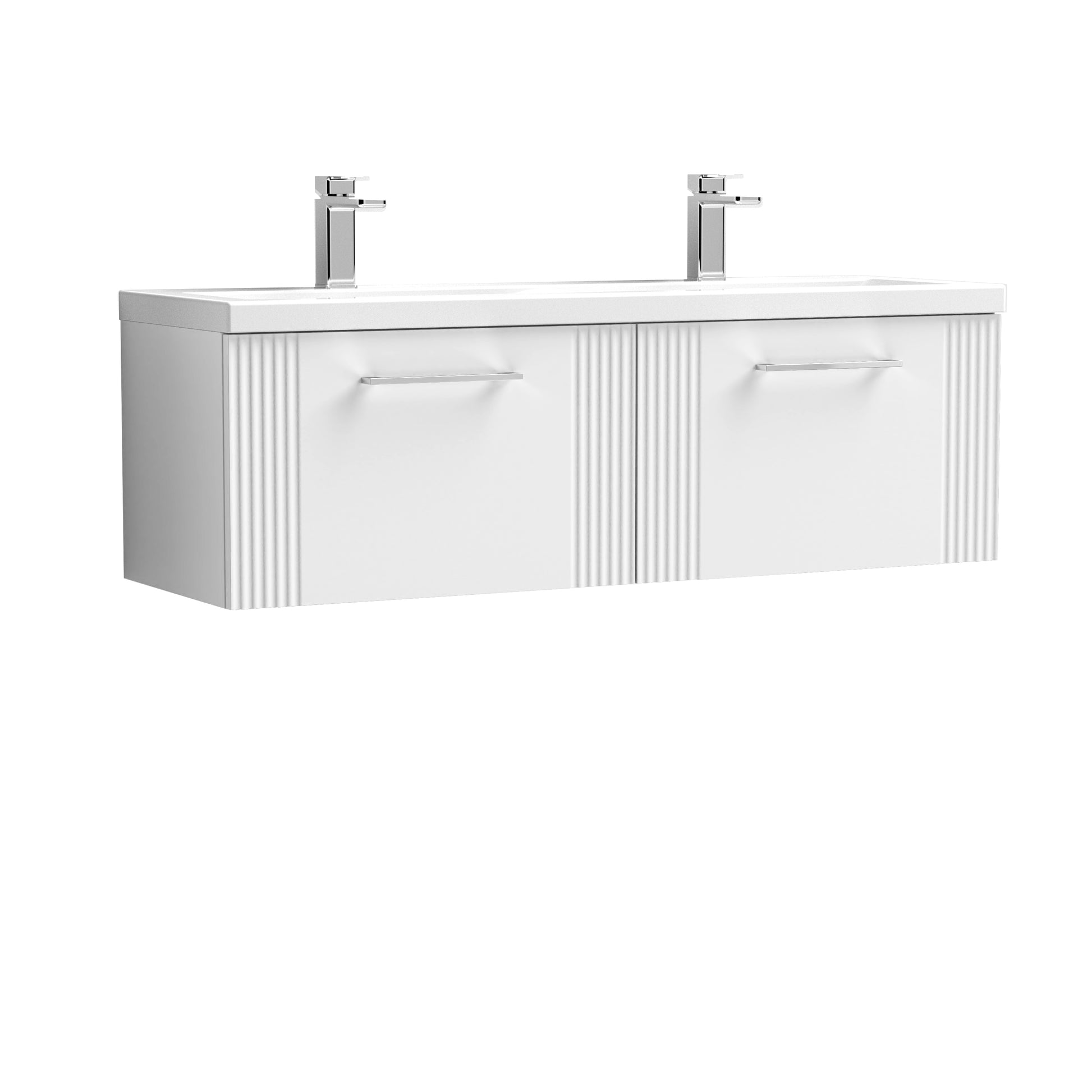 Nuie 1200mm Wall Hung 2 Drawer Vanity & Double Basin