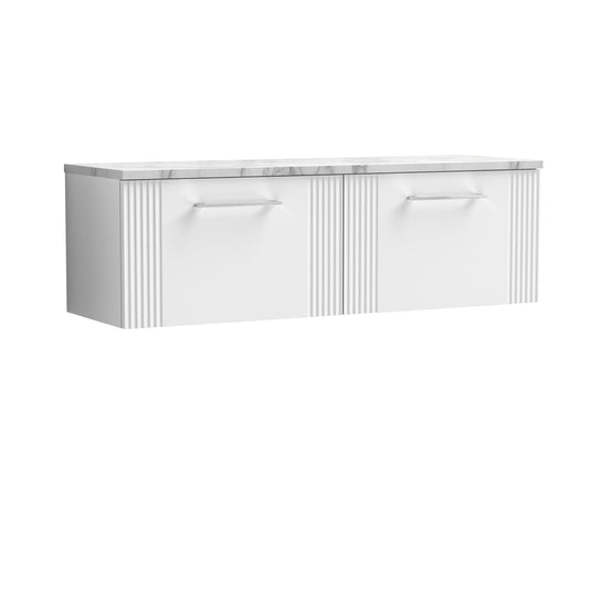 nuie 1200 wall hung 2 drawer vanity laminate worktopdpf194lcm2, Nuie, Wall Hung Vanity Unit, 1