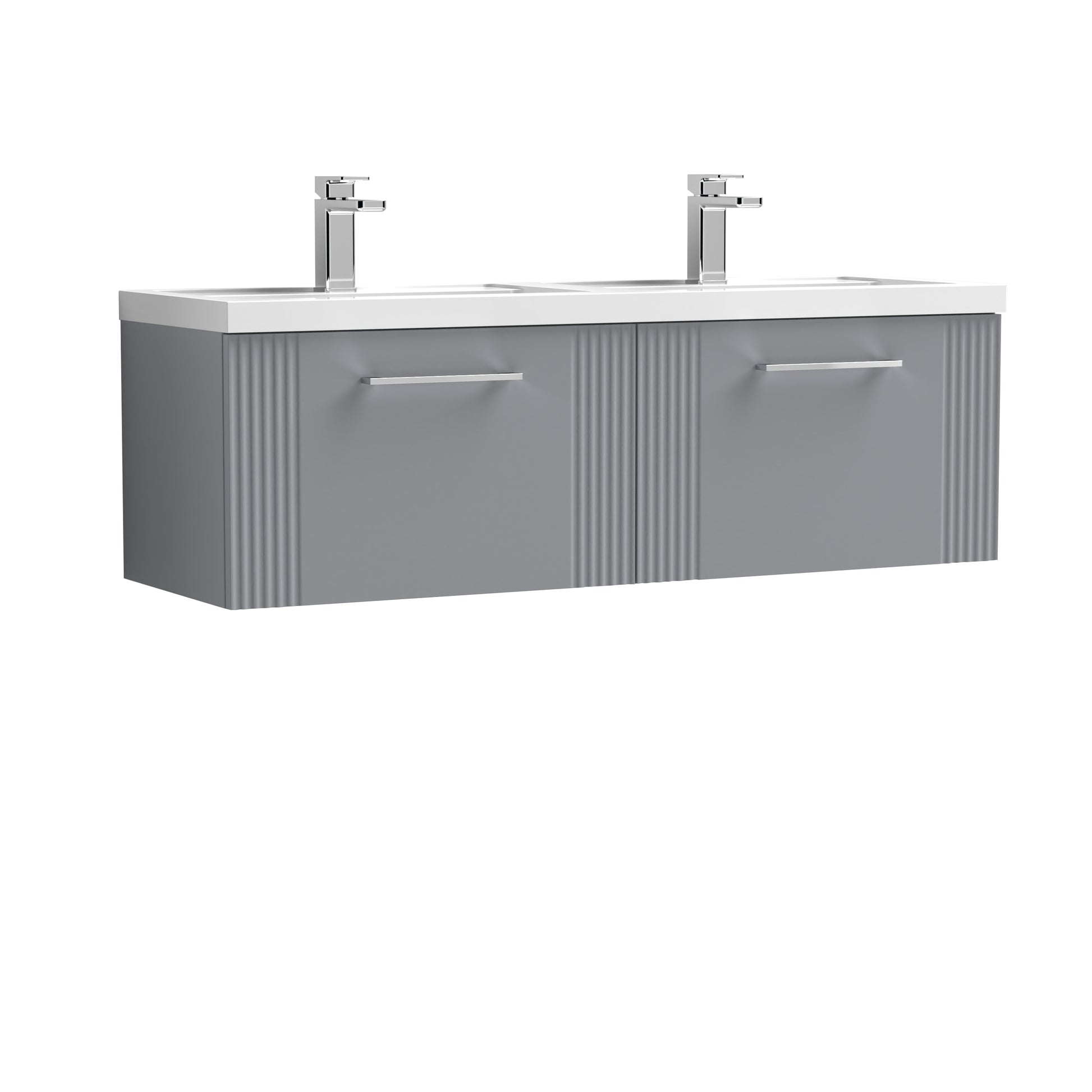 Nuie 1200mm Wall Hung 2 Drawer Vanity & Double Basin