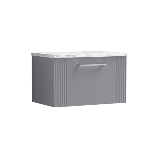 nuie 600 wall hung single drawer vanity laminate worktopdpf294lcm, Nuie, Wall Hung Vanity Unit, 1