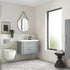 Deco Satin Grey 800mm Wall Hung 2 Drawer Vanity & Mid-Edge Basin