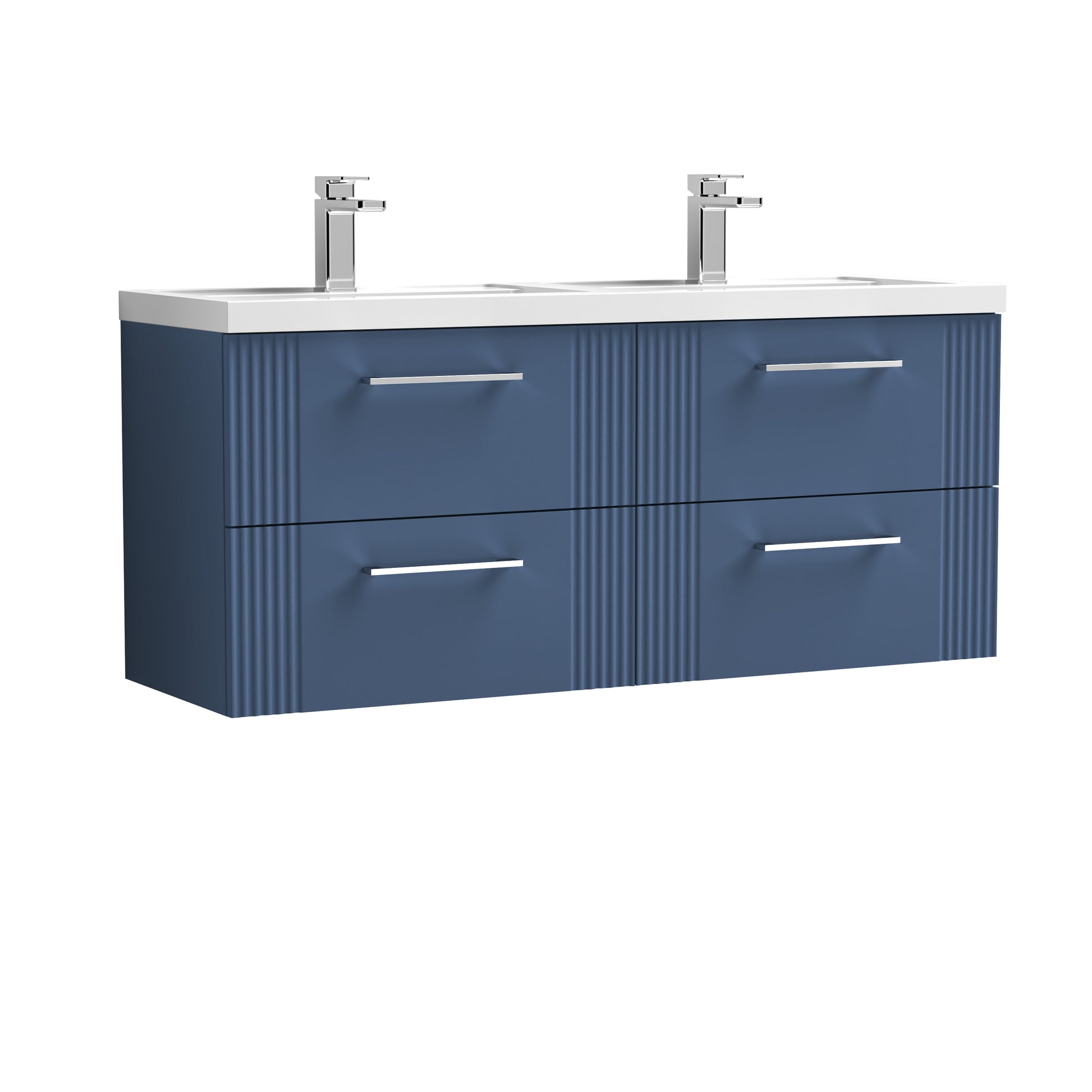 Nuie 1200mm Wall Hung 4 Drawer Vanity & Double Basin