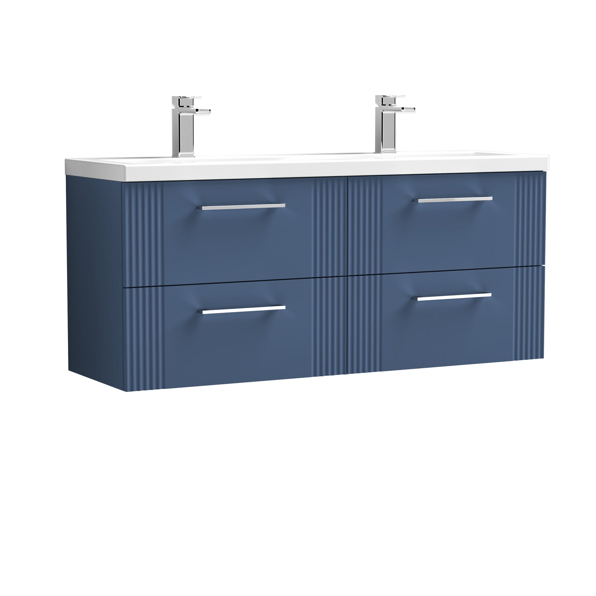 Nuie 1200mm Wall Hung 4 Drawer Vanity & Double Basin