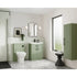 Deco Satin Green 600mm Floor Standing 2 Door Vanity & Basin