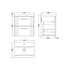 Deco Soft Black 500mm Wall Hung 2 Drawer Vanity & Mid-Edge Basin