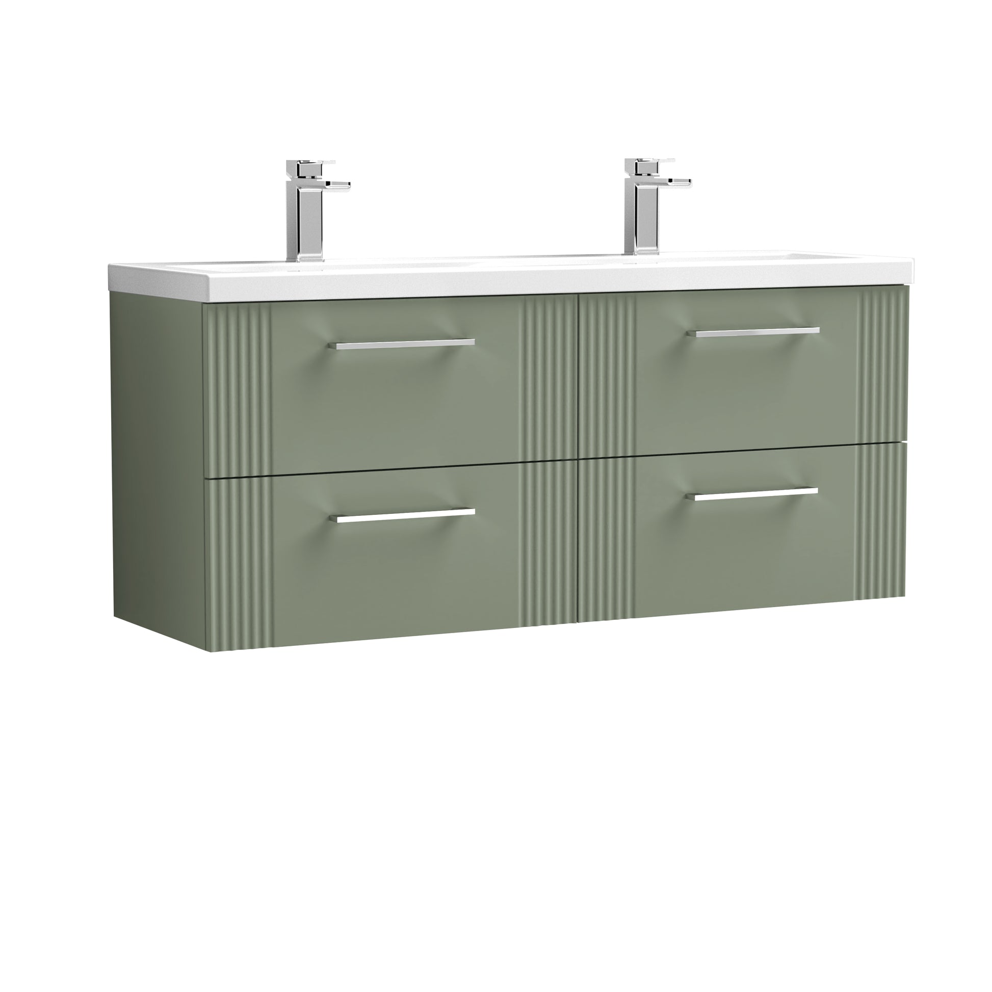 Nuie 1200mm Wall Hung 4 Drawer Vanity & Double Basin