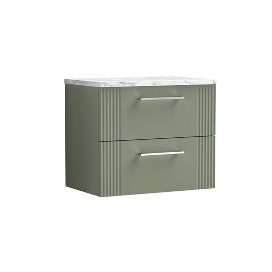 nuie 600 wall hung 2 drawer vanity laminate worktopdpf893lcm, Nuie, Wall Hung Vanity Unit, 1
