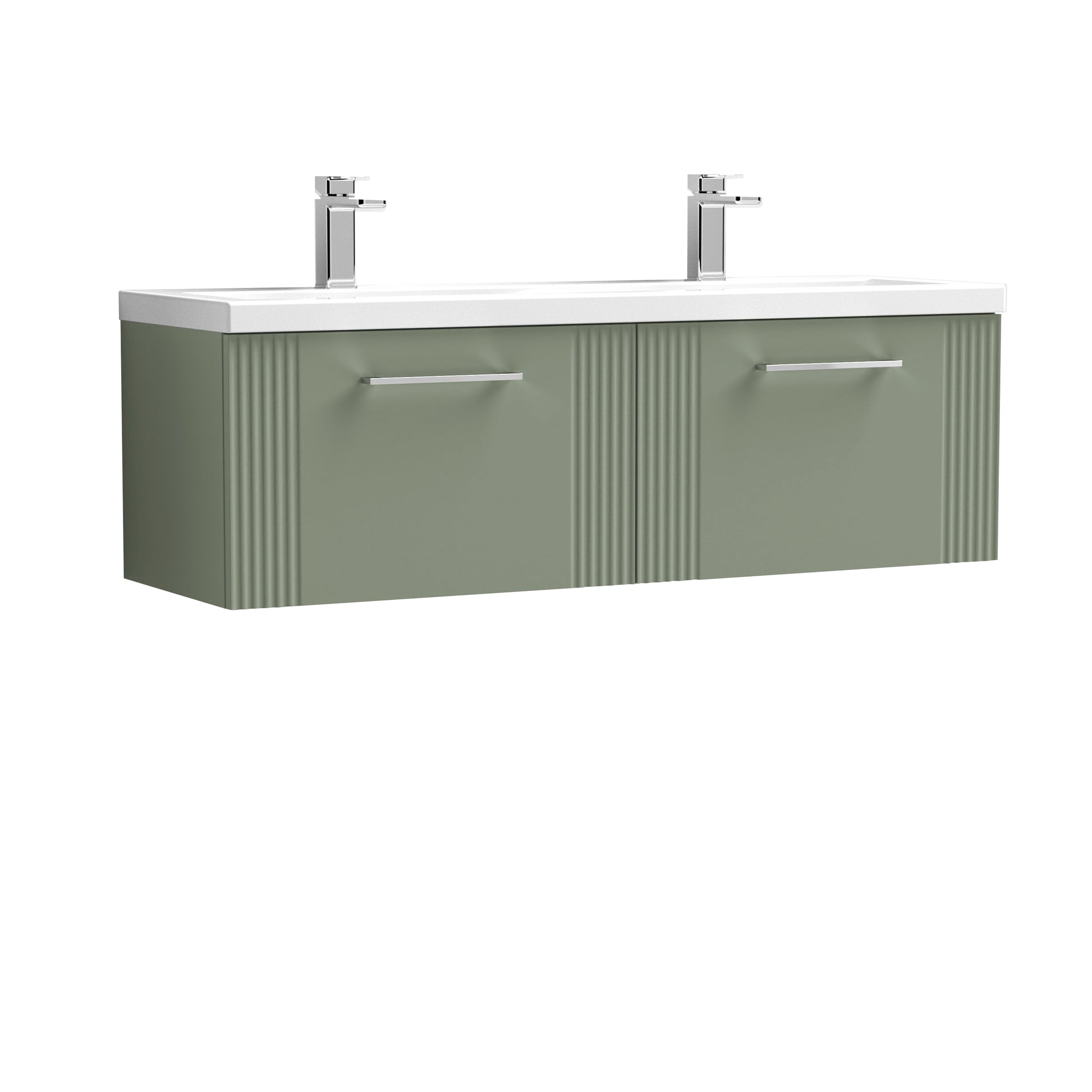 Nuie 1200mm Wall Hung 2 Drawer Vanity & Double Basin