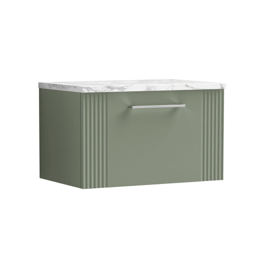 nuie 600 wall hung single drawer vanity laminate worktopdpf894lcm, Nuie, Wall Hung Vanity Unit, 1