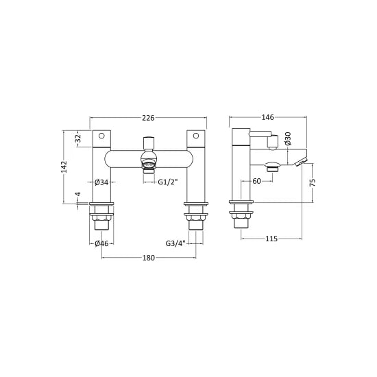 Series Bath Shower Mixer Tap with Shower Kit Chrome