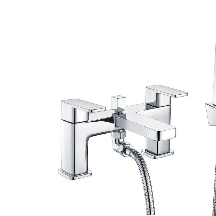 Flow Chrome Bath Filler Mixer Tap with Shower Kit