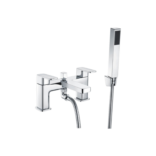 flow chrome bath filler mixer tap with shower kit, Alessio, Chrome Bath Shower Mixer Taps, Bath Taps, Taps, 1
