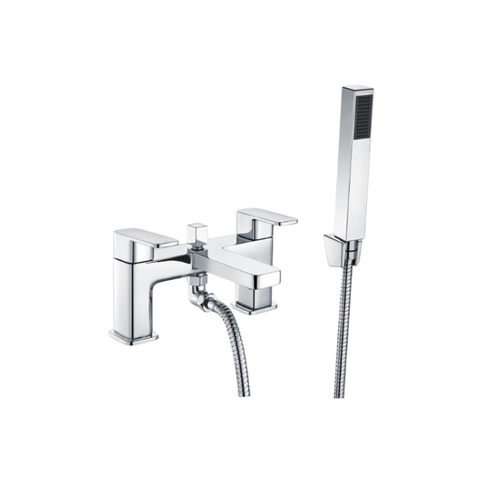 Flow Chrome Bath Filler Mixer Tap with Shower Kit