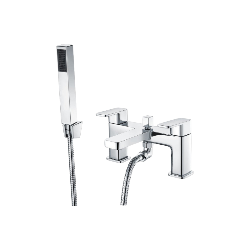 Flow Chrome Bath Filler Mixer Tap with Shower Kit