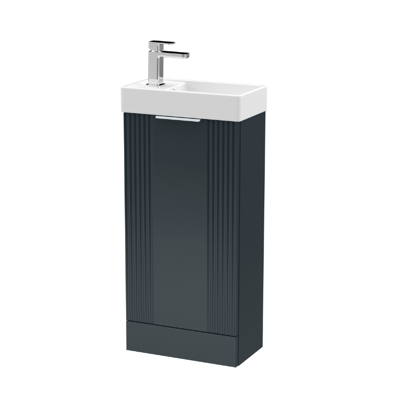 Nuie Deco 400mm Soft Black Floor Standing Cabinet & Basin