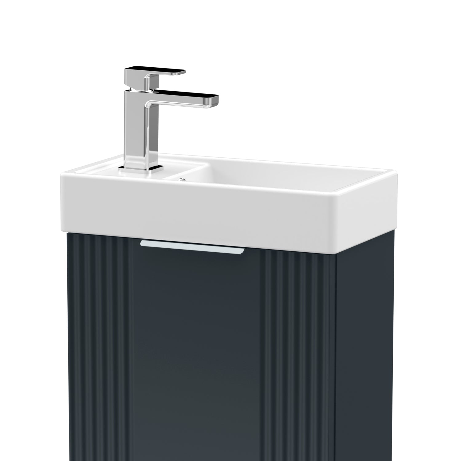 Nuie Deco 400mm Soft Black Floor Standing Cabinet & Basin