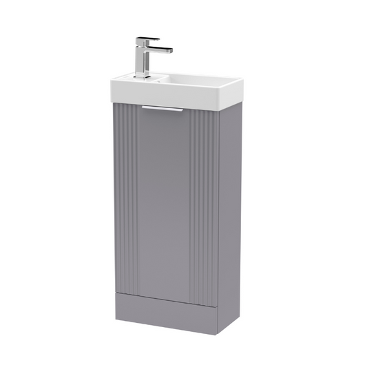 Nuie Deco 400mm Satin Grey Floor Standing Cabinet & Basin