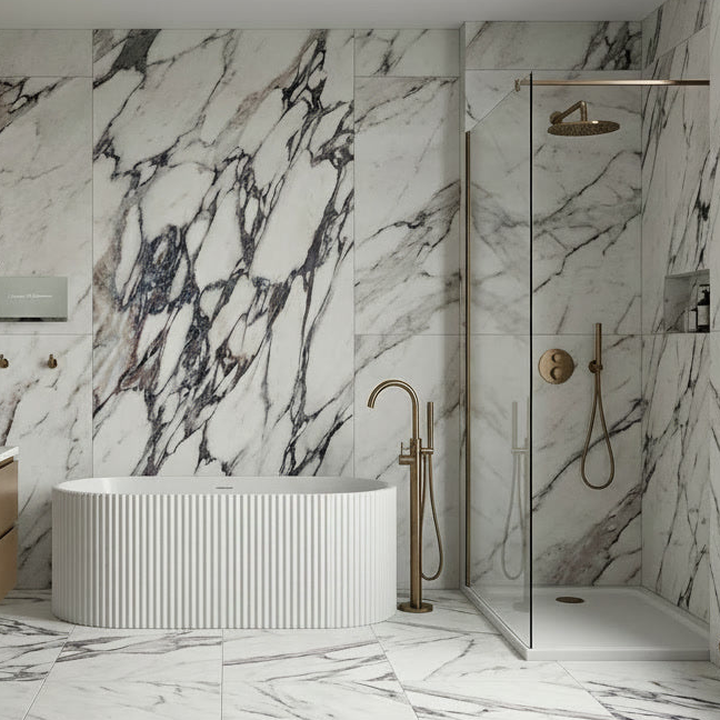 Nuie Fluted Oval Freestanding Bath 1450x725x580mm