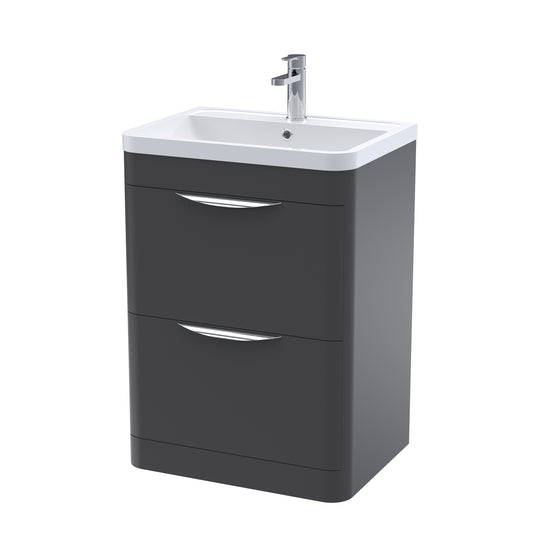 nuie 600mm floor standing 2 drawer vanity polymarble basinfpa1401, Nuie, Sink Vanity Unit, Basin Unit, 1