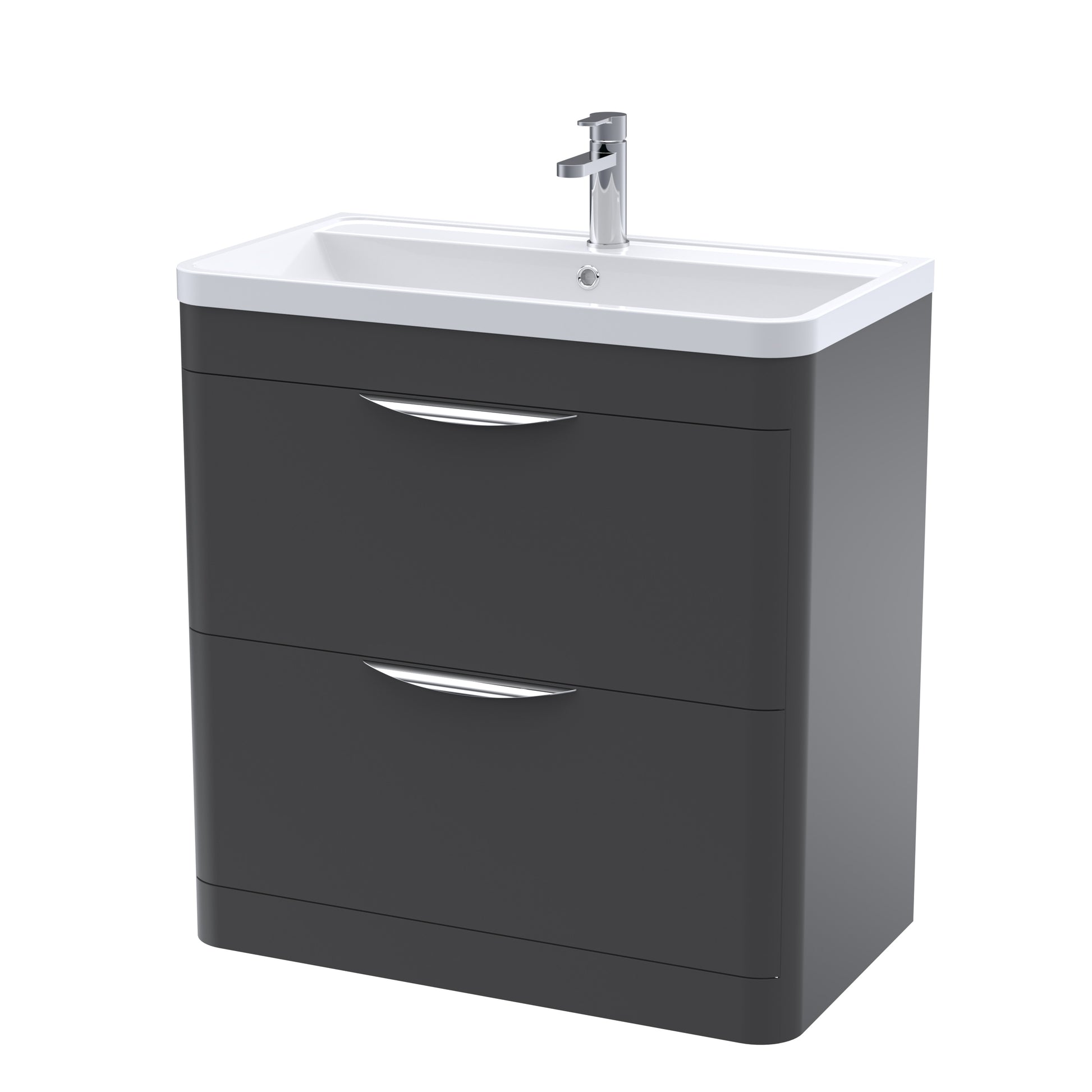 nuie 800mm floor standing 2 drawer vanity polymarble basinfpa1404, Nuie, Sink Vanity Unit, Basin Unit, 1