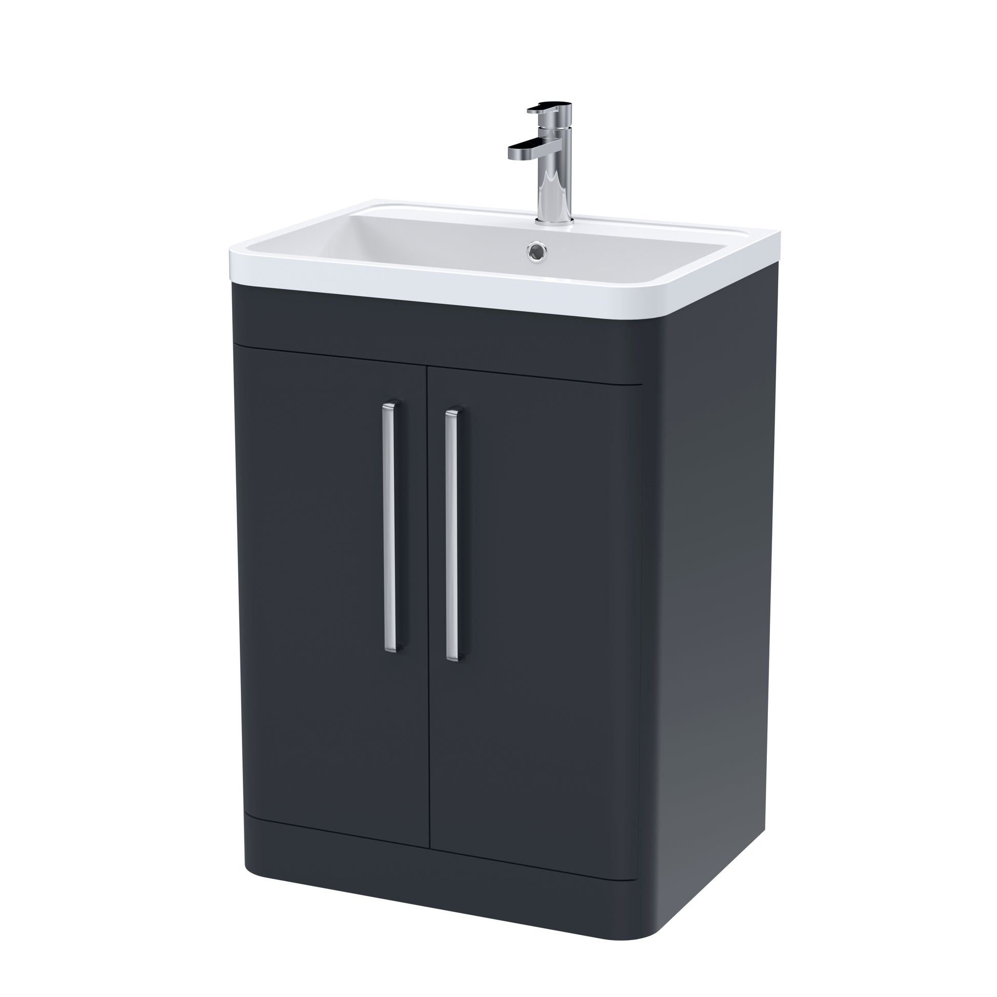nuie 600mm floor standing 2 door vanity polymarble basinfpa1410, Nuie, Sink Vanity Unit, Basin Unit, 1