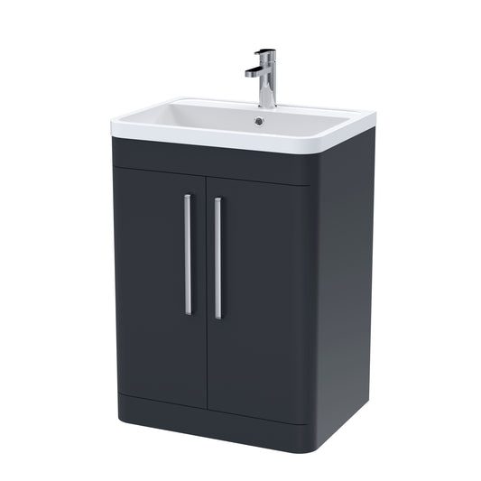 nuie 600mm floor standing 2 door vanity polymarble basinfpa1410, Nuie, Sink Vanity Unit, Basin Unit, 1