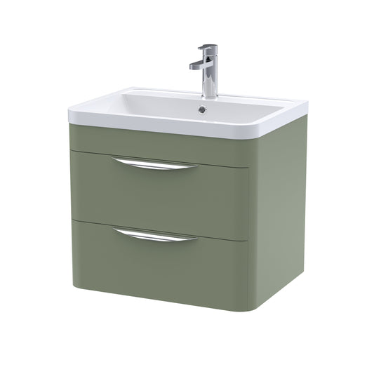 nuie 600mm wall hung 2 drawer vanity polymarble basinfpa802, Nuie, Wall Hung Vanity Unit, 1