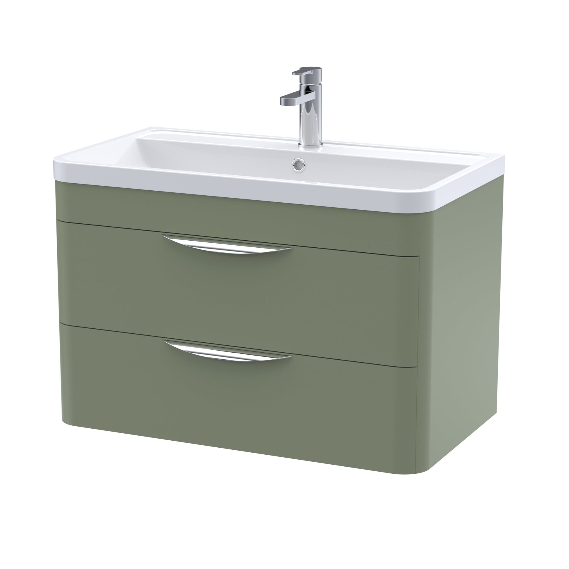 nuie 800mm wall hung 2 drawer vanity polymarble basinfpa805, Nuie, Wall Hung Vanity Unit, 1