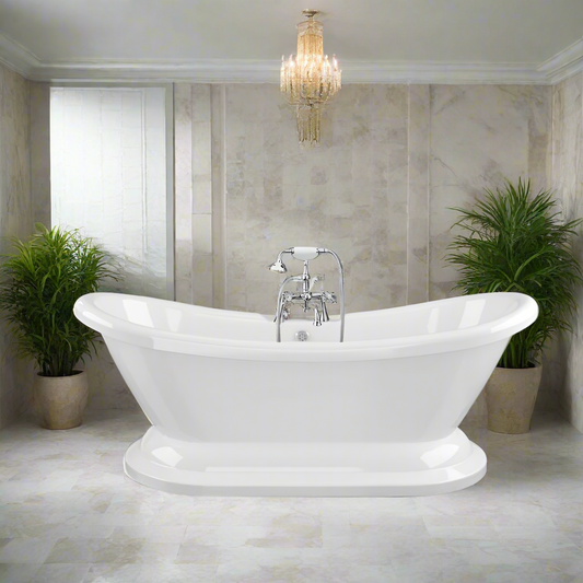 gabriella freestanding bath 1760x700x720mm base white, Baths, Free Standing Baths, Alessio, 1