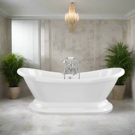 Gabriella Freestanding Bath 1760x700x720mm & Base - White