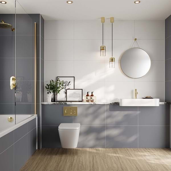 Multipanel Alpine White Tile Effect Wet Wall Shower Panel