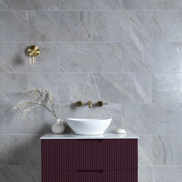 Granby Light Grey Matt Stone Effect 300x600mm Tiles