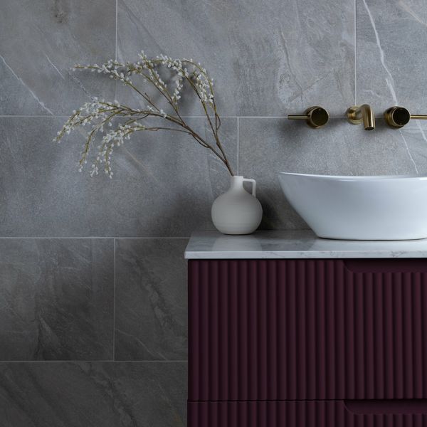 Granby Light Grey Matt Stone Effect 300x600mm Tiles